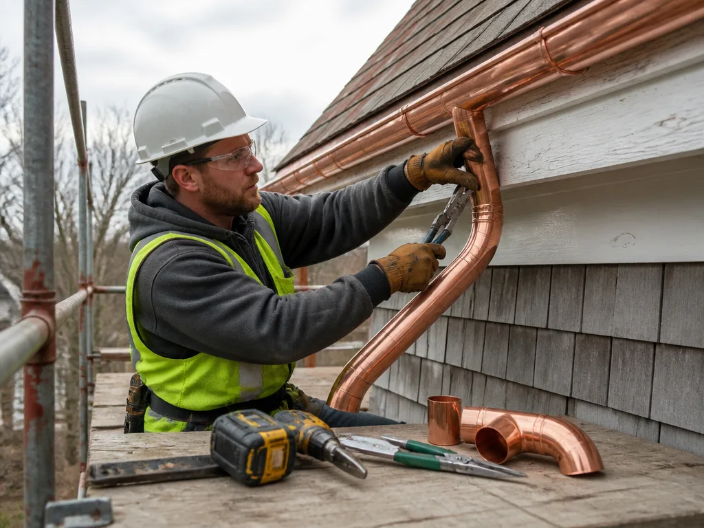 Copper Gutter Installation